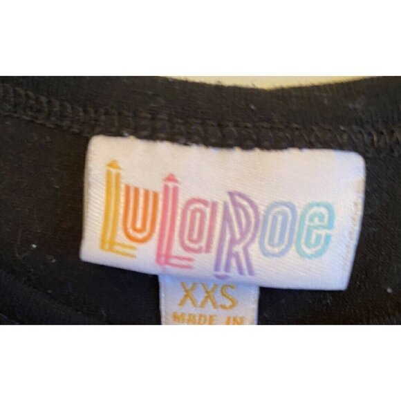 Lularoe Top Baseball Tee 3/4 Sleeve Black XXS Top - Picture 2 of 4